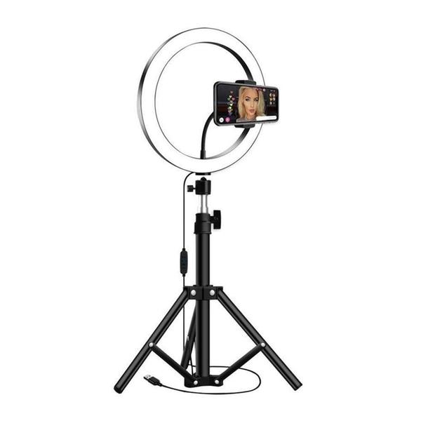 Imagem de Ring Light 10 Led Iluminador 26cm Completo + Tripé 210cm - Fhs-26