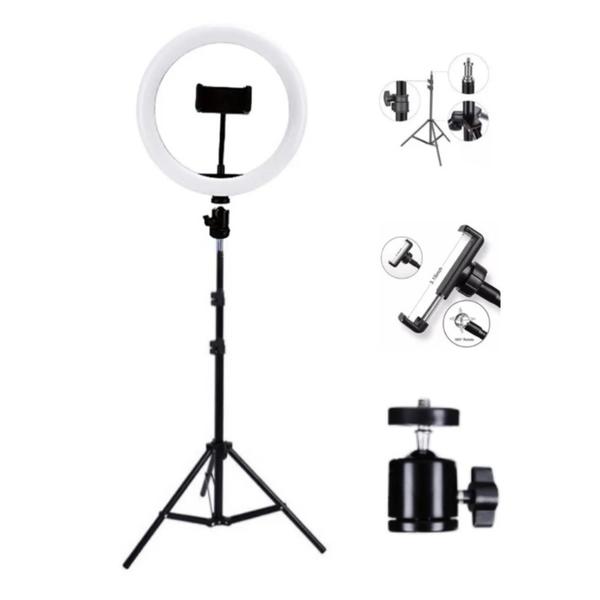 Imagem de Ring Light 12 Polegadas com tripé 2.1m suporte para celular exclusivo