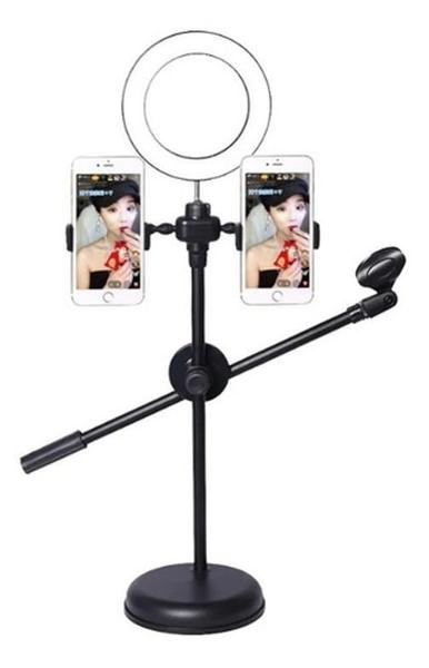 Imagem de Ring Light 16cm Iluminação Suporte Para Celular Microfone