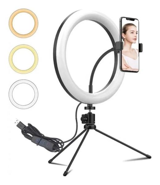 Imagem de Ring light 20CM com suporte para celular anel de luz