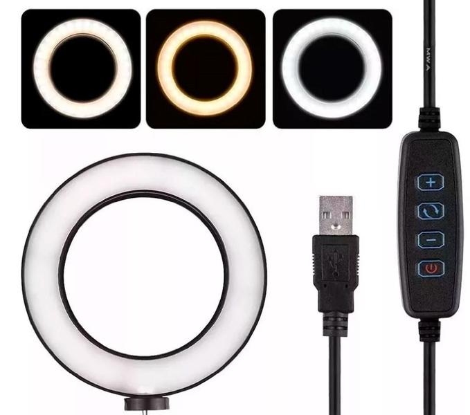 Imagem de Ring Light 6 Led Com Tripé, 16Cm De Diâmetro