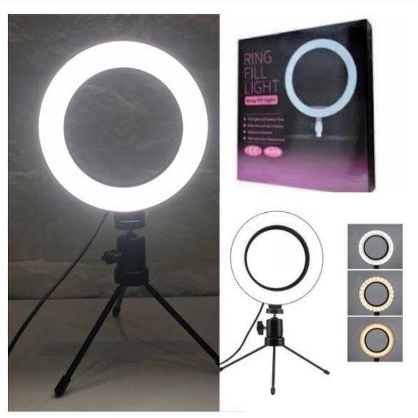 Imagem de Ring Light  6 Polegada 16cm Pequena Tripé KIT BLOGUEIRA  Tripe Mesa