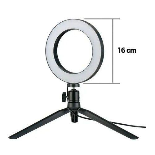 Imagem de Ring Light  6 Polegada 16cm Pequena Tripé KIT BLOGUEIRA  Tripe Mesa