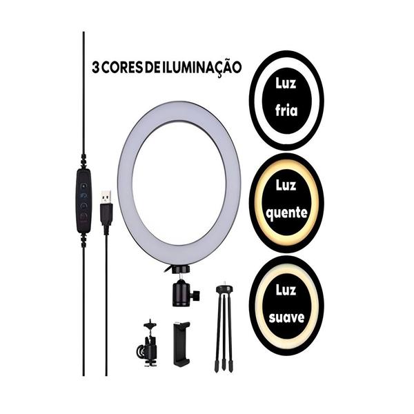 Imagem de Ring Light 6 Polegadas de Mesa 16cm com Tripé (iluminação)