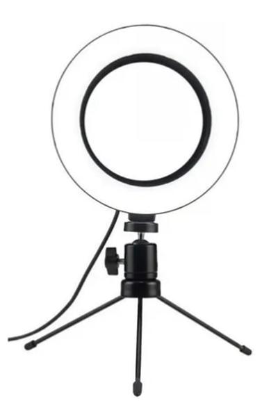 Imagem de Ring Light 6 Polegadas Iluminador 16Cm Usb Led E Mini Tripé