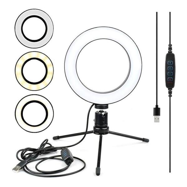 Imagem de Ring Light 6 Polegadas Led 15Cm Mesa Video Fotos Iluminador