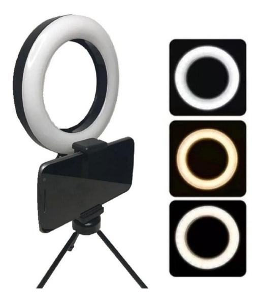 Imagem de Ring Light 6 Polegadas Mesa Portátil Iluminador Led + Tripé - Ring Light Fill