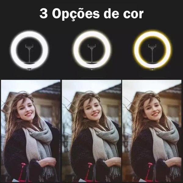 Imagem de Ring Light Anel De Luz Led 10" 26cm Tripé Grande 2,1 Metros - B-max