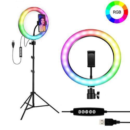 Imagem de Ring Light Colorida Rgb 10 Polegadas 26 Cm + Tripé 2M