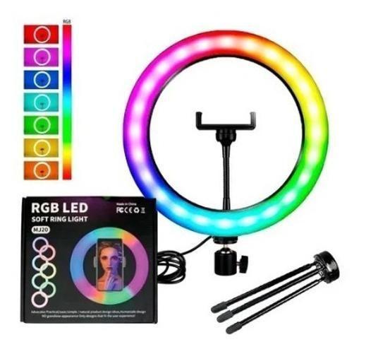 Imagem de Ring Light Colorida Rgb 30 Cm + Tripé 2M