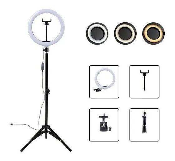 Imagem de Ring Light Completo Iluminador Portátil 26cm + Tripé 2m Top