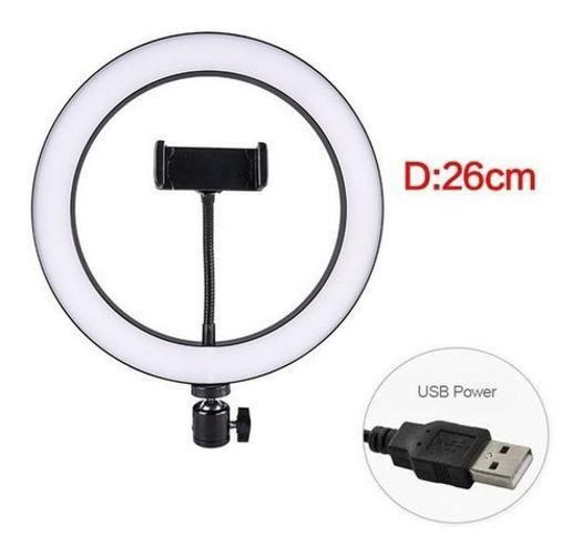 Ring Light Completo Iluminador Portátil 26Cm + Tripé 2Metros - Nao Informada Imagem de Ring Light Completo Iluminador Portátil 26Cm + Tripé 2Metros