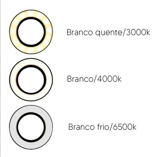 Imagem de Ring Light De Mesa Anel Iluminador Led Suporte Para Celular