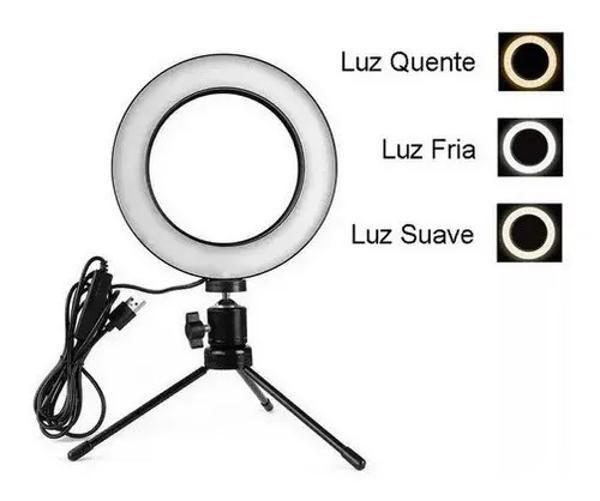 Imagem de Ring Light De Mesa Iluminador De Led Tripé 6 Polegadas 16Cm