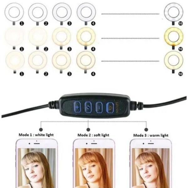 Imagem de Ring Light De Mesa Iluminador De Led Tripé 6 Polegadas 16cm - Ring Fill