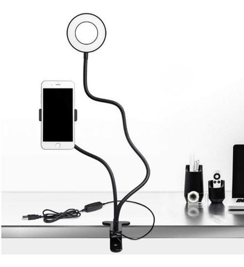Ring Light De Mesa Iluminador Led Com Suporte Celular - Nao Informada Imagem de Ring Light De Mesa Iluminador Led Com Suporte Celular