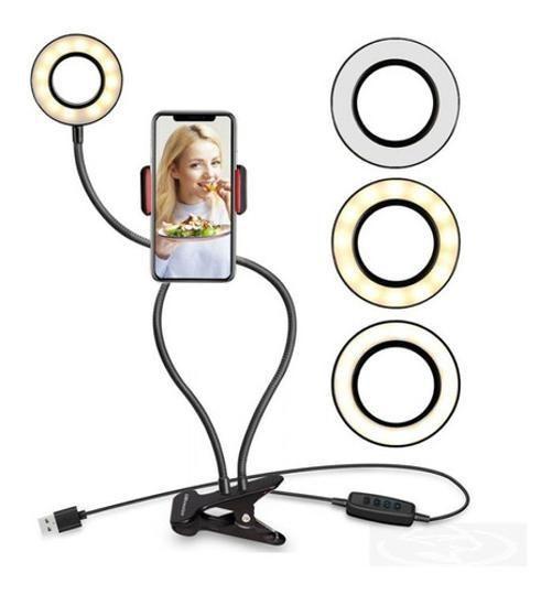 Ring Light De Mesa Iluminador Led Com Suporte Celular - Nao Informada Imagem de Ring Light De Mesa Iluminador Led Com Suporte Celular