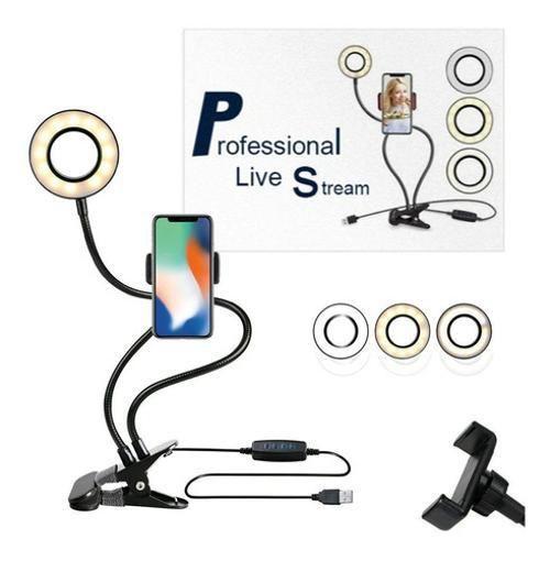 Ring Light De Mesa Iluminador Led Com Suporte Celular - Nao Informada Imagem de Ring Light De Mesa Iluminador Led Com Suporte Celular