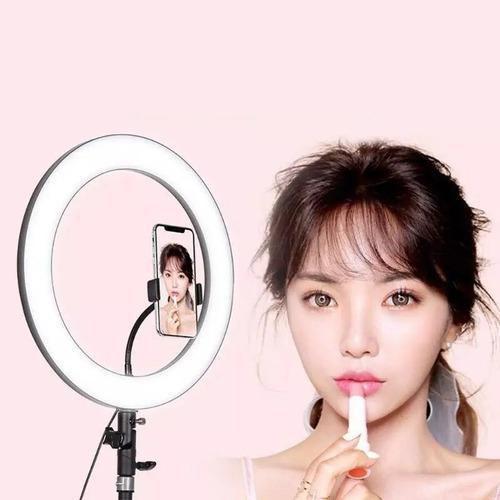 Imagem de Ring Light De Mesa Iluminador Led Mini Tripé Anel 16Cm Usb