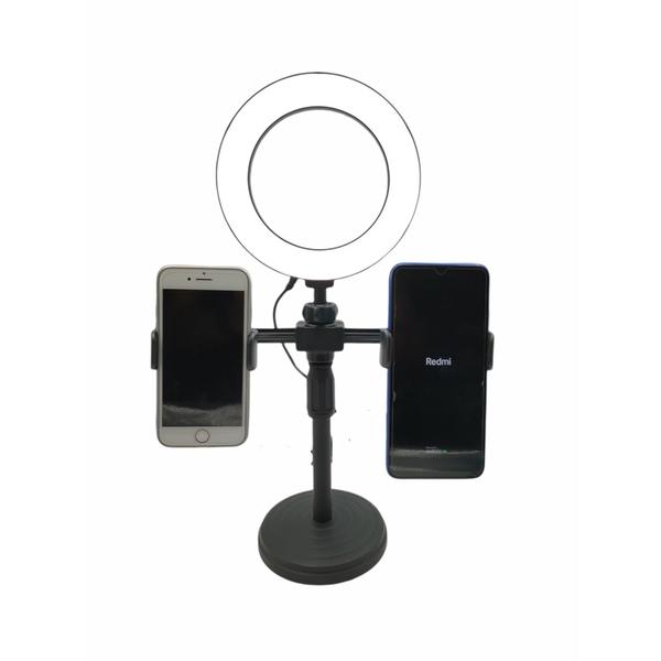 Imagem de Ring Light de Mesa Tripé Com 2 Suporte Celular Portátil Ws-868