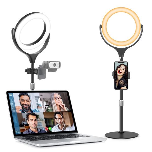 Imagem de Ring Light Evershop com suporte para videochamada de mesa e laptop