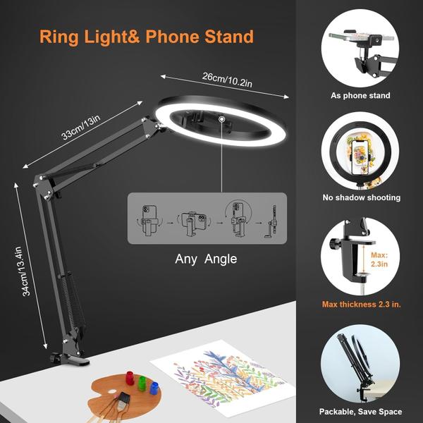 Imagem de Ring Light Evershop Upgrade Overhead com suporte e suporte para telefone