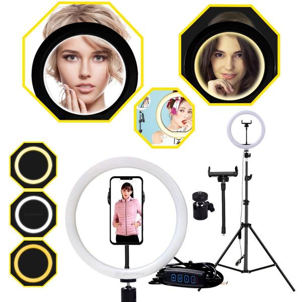 Ring Light Iluminador 12 Polegadas 3 Tonalidades De Branco - Ring Fill Imagem de Ring Light Iluminador 12 Polegadas 3 Tonalidades De Branco