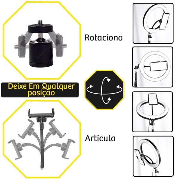 Ring Light Iluminador 12 Polegadas 3 Tonalidades De Branco - Ring Fill Imagem de Ring Light Iluminador 12 Polegadas 3 Tonalidades De Branco