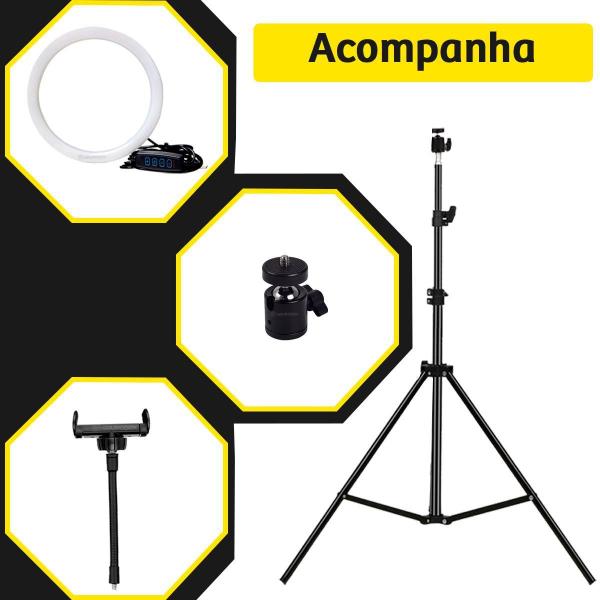 Imagem de Ring Light Iluminador 12 Polegadas 3 Tonalidades De Branco