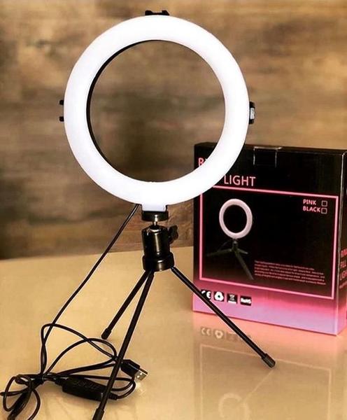 Imagem de Ring light iluminador 16cm de mesa tripé maquiagem selfie