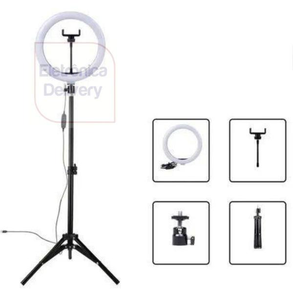 Imagem de Ring Light Iluminador 26Cm/ 10 Lehmox Com Tripé 3500K-5500K