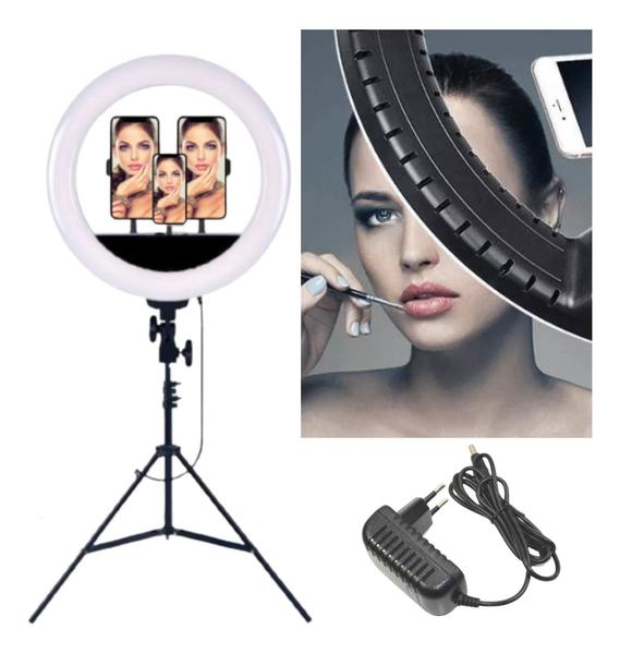 Imagem de Ring Light Iluminador Anel Luz 36cm 14 Polegadas Tripé 2,1m