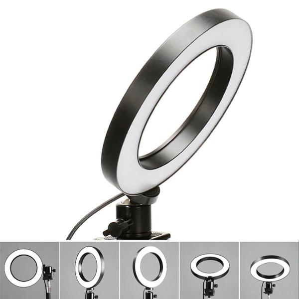 Imagem de Ring Light Iluminador De Led Mini Tripe 8' Usb 20cm 6500k