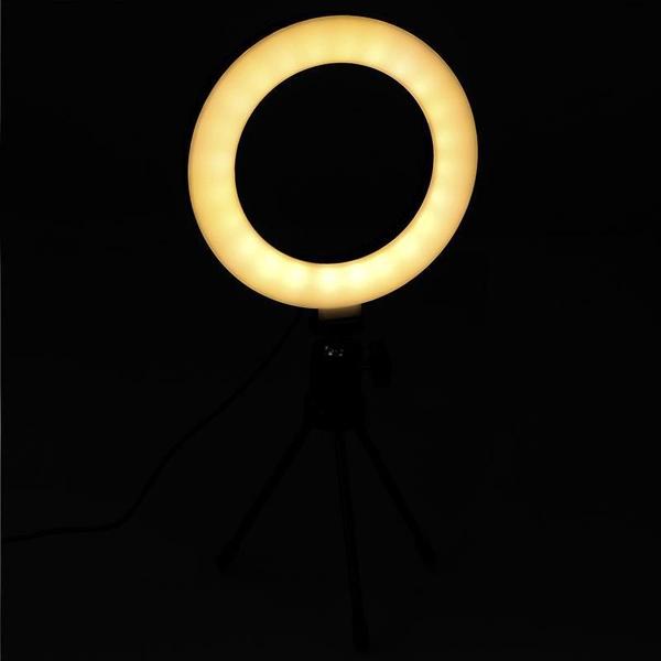 Ring Light Iluminador Led 16Cm + Mini Tripé - Tudoprafoto Imagem de Ring Light Iluminador Led 16Cm + Mini Tripé