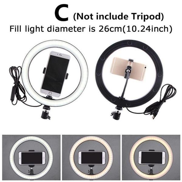 Imagem de Ring Light Iluminador Luz Anel Led 26cm Profissional 3 Cores Suporte Celular + Mini Tripé Selfie Foto Vídeos Maquiagem