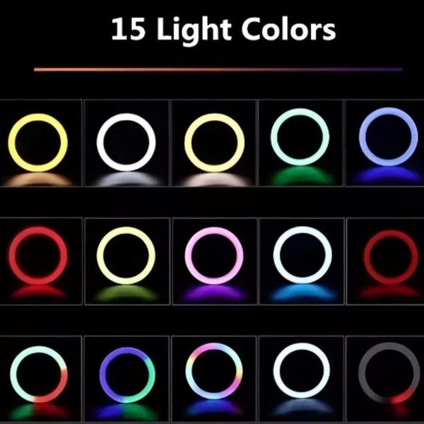 Imagem de Ring Light Iluminador Rgb Com Tripé 2M 12