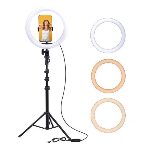 Imagem de Ring Light led 30 centimetros 12 polegadas com tripé 2metros