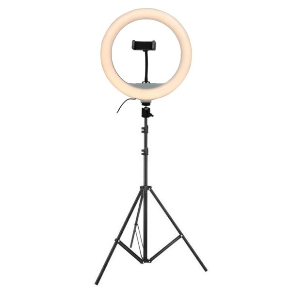 Imagem de Ring Light LED Bicolor 26cm c/ Suporte de Celular e Tripé 1,90m c/ Controle