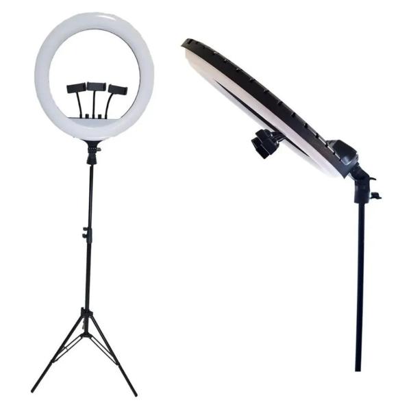 Imagem de Ring Light LED Bicolor 45cm CXB-460 Completo com Tripé Luz  de Estúdio 1,60m 