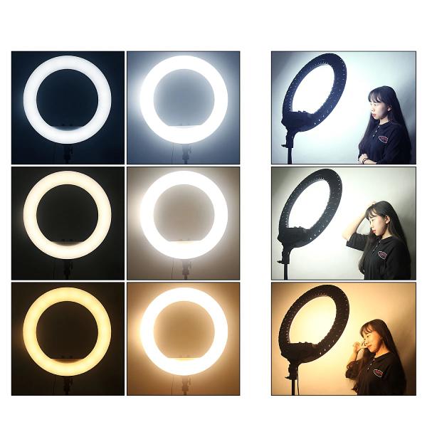 Imagem de Ring Light LED Bicolor Iluminador 54cm com 3 Suporte para Celular - RL-21