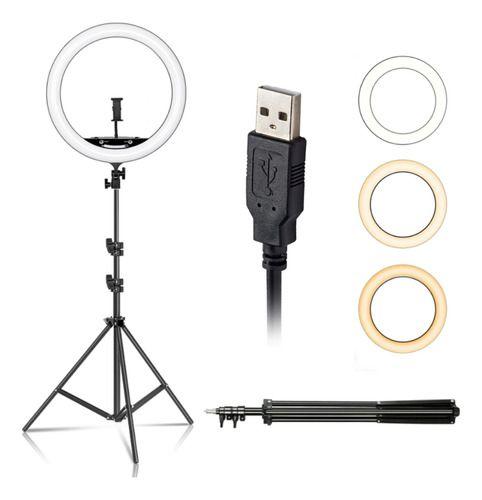 Imagem de Ring Light Led Grande Kit Iluminador 36cm 14 Polegadas Tripé