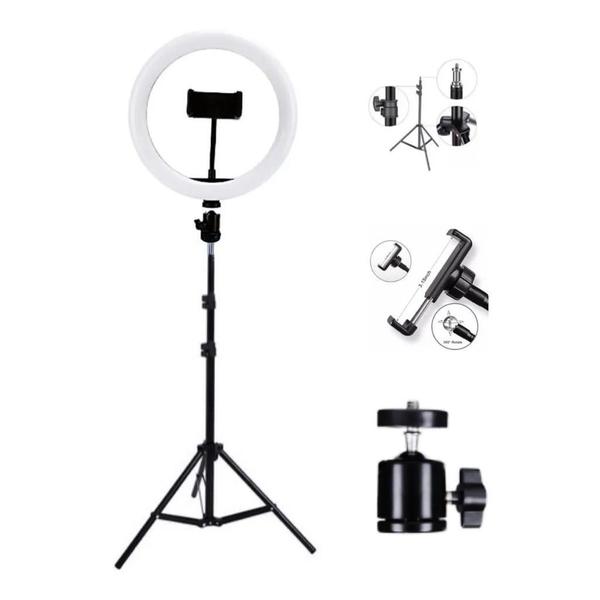 Imagem de Ring Light Led Iluminador 26Cm 10 Polegadas Completo 2,1M