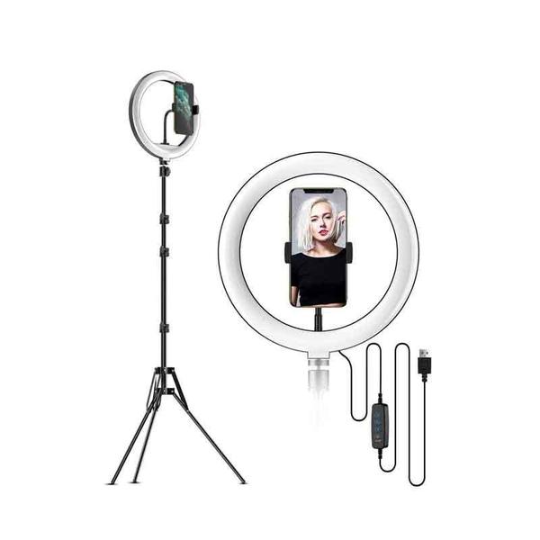 Imagem de Ring Light Led Iluminador 26Cm Tripé 210Cm Suporte Celular