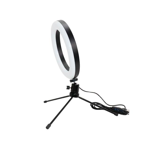 Imagem de Ring Light Led Mesa Iluminador Pequena Tripé 6 Polegada 16Cm