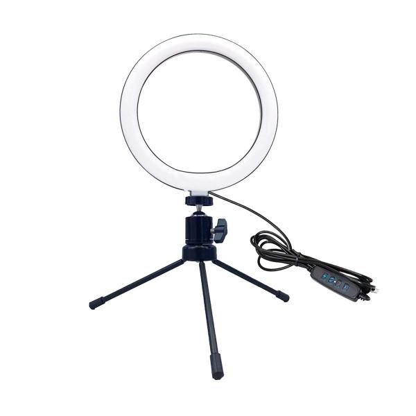 Imagem de Ring Light Led Mesa Iluminador Pequena Tripé 6 Polegada 16Cm