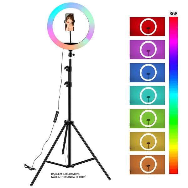 Imagem de Ring Light Led Rgb Iluminador 26Cm Suporte Celular - Rl-10