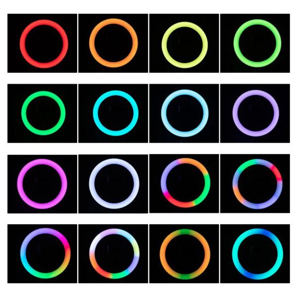 Imagem de Ring Light LED RGB Iluminador 45cm com Suporte para Celular - CXB RGB 460