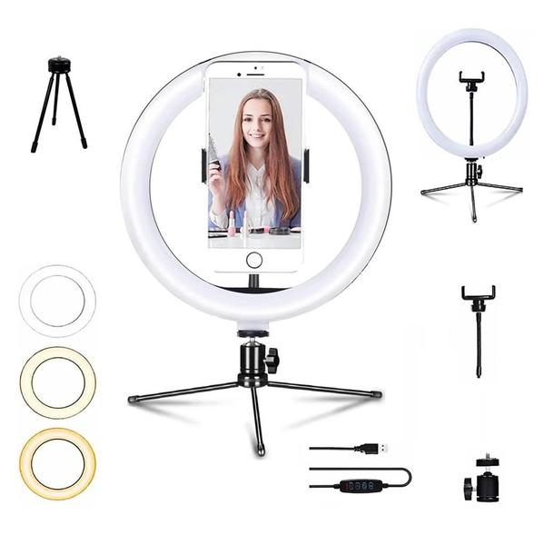 Imagem de Ring Light Led Selfie 8 Com Tripé, Luz Para, Phone Blogueira