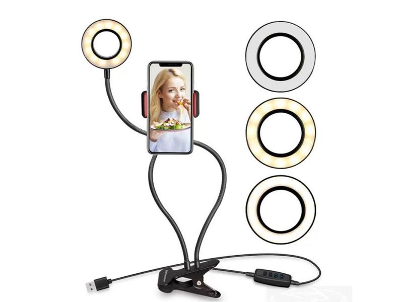 Imagem de Ring Light Luminária Led Mesa Suporte Celular Selfie