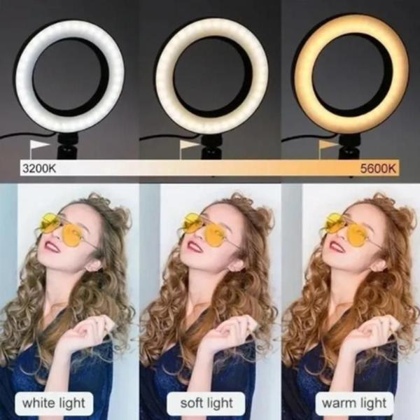 Imagem de Ring Light Maquiagem 26Cm 10 Polegadas Com Tripé 2,10M